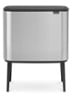 Bo Touch Bin recyling duo prullenbak met deksel op pootjes 11 + 23 liter - Zilver