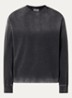 Disstressed longsleeve met print - Zwart