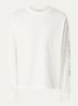 Disstressed longsleeve met print - Gebroken wit