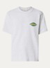 Distressed Leaf T-shirt met logo- en backprint - Grijsmele