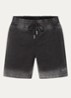 Distressed Script loose fit korte broek met steekzakken - Donkergrijs