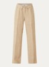 Farina loose fit pantalon van linnen met steekzakken - Beige