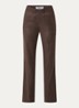 High waist loose fit broek in linnenblend met steekzakken - Donkerbruin