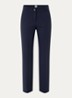 High waist wide fit pantalon met persplooi - Donkerblauw