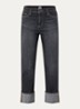 Madison high waist straight fit cropped jeans met steekzakken - Zwart