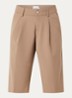 Milla high waist straight fit korte broek in wolblend - Zand