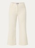 Peggy mid waist straight fit cropped broek van chambray - Creme