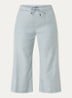 Philippa mid waist wide fit cropped broek in linnenblend - Blauwgrijs