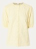 Vea blouse met broderie en ballonmouw - Geel