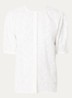 Vea blouse met broderie en ballonmouw - Wit