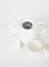 Bredemeijer Umea Design Tea Set Stoneware Teapot 1.2L With Warmer In Loam Grey With Bamboo Lid Bedx1344