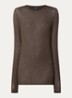 AngelaBB semi-transparante longsleeve in wolblend - Donkerbruin