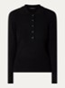 Top met knoopsluiting - Zwart