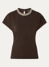 Verena T-shirt met kralendecoratie - Donkerbruin