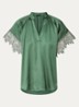 Winy tuniek met broderie en V-hals - Donkergroen