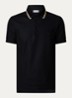 Eddie slim fit polo met logo - Zwart