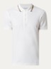 Eddie slim fit polo met logo - Wit
