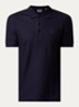 Eddie slim fit polo van piqué katoen met logoborduring - Donkerblauw