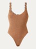 Faye badpak met scrunchie en rugdecolleté - Cognac