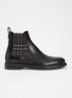 Pembroke Chelsea boot van kalfsleer met ruitdessin - Zwart