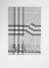Sjaal van kasjmier met ruitdessin 170 x 30 cm - Grijs