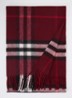 Sjaal van kasjmier met ruitdessin 170 x 30 cm - Donkerrood