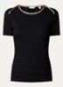 Stephanie T-shirt met ruitdessin - Zwart