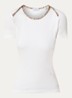 Stephanie T-shirt met ruitdessin - Gebroken wit