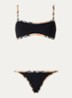 Tyler bikiniset met scrunchie en structuur - Zwart