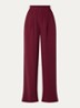 Benji high waist wide fit palazzo broek met steekzakken - Bordeauxrood