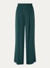 Benji high waist wide fit palazzo broek met steekzakken - Donkergroen