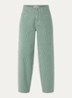 Lew high waist straight fit broek met streepprint - Donkergroen