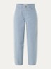 Lew high waist straight fit broek met streepprint - Blauw