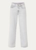 Lilo high waist wide leg jeans met strikceintuur - Lichtgrijs