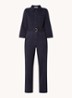 Louise straight fit jumpsuit van denim met ceintuur - Blauw