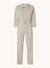 Louise straight fit jumpsuit van denim met ceintuur - Donkerbeige