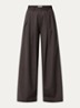 Sef high waist wide fit pantalon met steekzakken - Donkerbruin