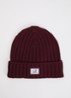 Grofgebreide muts van merino wol met logo - Bordeauxrood