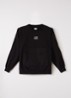 Sweater met logo en klepzak - Zwart