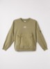 Sweater met logo en klepzak - Mosgroen