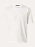 Twisted T-shirt met logoborduring - Vanillegeel