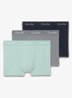 Boxershorts met logoband in 3-pack - Petrol