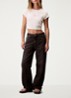 Cropped T-shirt met logo - Beige
