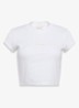Cropped T-shirt met logo - Gebroken wit