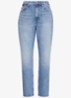 High waist cropped mom jeans met medium wassing - Blauw