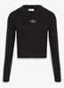 Longsleeve top met logo en ronde hals - Zwart