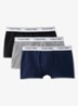 Modern boxer met logoband in 3-pack - Donkerblauw