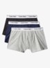 Modern boxer met logoband in 3-pack - Donkerblauw