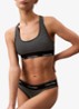 Modern bralette met logoband - Hairline stripe black / zwart