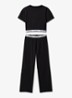 Modern pyjamaset met logoband - Zwart